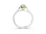 Silver Fancy Yellow Marquise  Solitaire Diamond Ring with Four-Prong Setting and Tapered Band 4