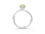 Silver Fancy Yellow Marquise  Solitaire Diamond Ring with a Classic Band and Four-Prong Setting 3