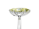 Silver Fancy Yellow Marquise  Solitaire Diamond Ring with a Classic Band and Four-Prong Setting 5