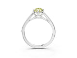 Silver Fancy Yellow Marquise  Solitaire Engagement Ring with Four-Prong Setting and Classic Band 3
