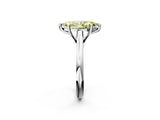 Silver Fancy Yellow Marquise  Solitaire Engagement Ring with Six-Prong Setting and Classic Band 3