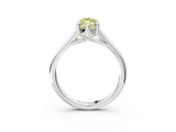 Silver Fancy Yellow Marquise  Solitaire Engagement Ring with Six-Prong Setting and Classic Band 4