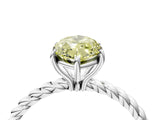 Silver Fancy Yellow Marquise  Solitaire Twist Band Ring with Four-Prong Setting_10