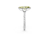 Silver Fancy Yellow Marquise  Solitaire Twist Band Ring with Four-Prong Setting_2