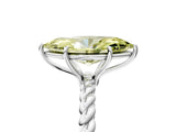 Silver Fancy Yellow Marquise  Solitaire Twist Band Ring with Four-Prong Setting_5