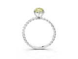 Silver Fancy Yellow Marquise  Solitaire Twist Band Ring with Four-Prong Setting_9