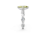 Silver Fancy Yellow Marquise  Solitaire Twist Band with Leaf Prong Setting 3