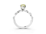 Silver Fancy Yellow Marquise  Solitaire Twisted Band with Prong Setting 3