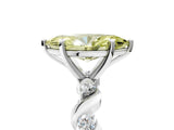 Silver Fancy Yellow Marquise  Solitaire Twisted Band with Prong Setting 5