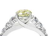 Silver Fancy Yellow Oval Cut Brilliant Diamond Pavé Band with Six-Prong Setting_22