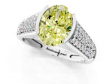 Silver Fancy Yellow Oval Cut Cut Diamond Channel Set Pave Band with Tension Prong Setting_7