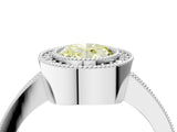 Silver Fancy Yellow Oval Cut-Cut Diamond Halo Engagement Ring with Pave Band and Prong Setting_10