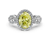 Silver Fancy Yellow Oval Cut Cut Halo Diamond Infinity Band with Four-Prong Setting_6