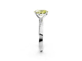 Silver Fancy Yellow Oval Cut Diamond Engagement Ring with Side Stone Accents and Four-Prong Setting_14