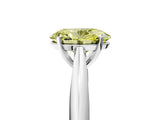 Silver Fancy Yellow Oval Cut Diamond Solitaire Engagement Ring with Cathedral Setting and Four-Prong Mount_17