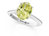 Silver Fancy Yellow Oval Cut Diamond Solitaire Engagement Ring with Classic Band and Four-Prong Setting_13