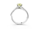 Silver Fancy Yellow Oval Cut Diamond Solitaire Engagement Ring with Classic Band and Four-Prong Setting_15