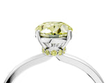 Silver Fancy Yellow Oval Cut Diamond Solitaire Ring with Classic Band and Four-Prong Setting_40