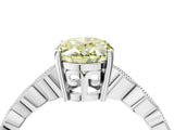Silver Fancy Yellow Oval Cut Solitaire Diamond Ring with Infinity Twist Band and Four-Prong Setting_10