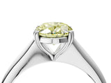 Silver Fancy Yellow Oval Cut Solitaire Diamond Ring with Six-Prong Setting and Classic Band_13