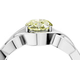 Silver Fancy Yellow Oval Cut Solitaire Intertwined Band Prong Setting Ring_10