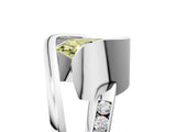 Silver Fancy Yellow Oval Cut Solitaire Tension-Set Diamond Split Shank Ring_11