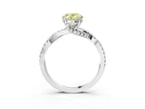 Silver Fancy Yellow Oval Cut Solitaire Twist Pave Diamond Engagement Ring with Prong Setting_51