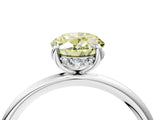 Silver Fancy Yellow Oval  Solitaire Diamond Ring with a Classic Band and Four-Prong Setting 5