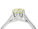 Silver Fancy Yellow Oval  Solitaire Engagement Ring with Six-Prong Setting and Classic Band 5