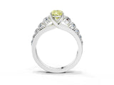 Silver Fancy Yellow Pear Cut Brilliant Diamond Pavé Band with Six-Prong Setting_27