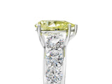 Silver Fancy Yellow Pear Cut Brilliant Diamond Pavé Band with Six-Prong Setting_29