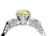 Silver Fancy Yellow Pear Cut Brilliant Three-Stone Pave Band with Four-Prong Setting_10