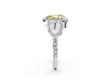 Silver Fancy Yellow Pear Cut Cut Diamond Halo Engagement Ring with Open Split Pavé Band_8