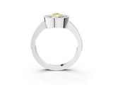 Silver Fancy Yellow Pear Cut-Cut Diamond Halo Engagement Ring with Pave Band and Prong Setting_15