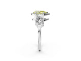 Silver Fancy Yellow Pear Cut Cut Halo Diamond Infinity Band with Four-Prong Setting_14