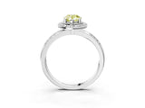Silver Fancy Yellow Pear Cut Diamond Double Halo Ring with Split Shank and Four-Prong Setting_39