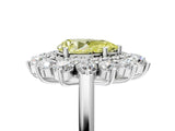 Silver Fancy Yellow Pear Cut Diamond Floral Double Halo Engagement Ring with Prong Setting_41