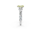 Silver Fancy Yellow Pear Cut Diamond Side Stone Engagement Ring with Four-Prong Setting_15