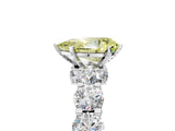 Silver Fancy Yellow Pear Cut Diamond Side Stone Engagement Ring with Four-Prong Setting_18