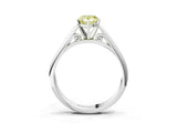 Silver Fancy Yellow Pear Cut Diamond Solitaire Engagement Ring with Cathedral Setting and Four-Prong Mount_21