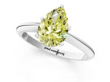 Silver Fancy Yellow Pear Cut Diamond Solitaire Engagement Ring with Classic Band and Four-Prong Setting_13