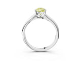 Silver Fancy Yellow Pear Cut Diamond Solitaire Engagement Ring with Classic Band and Four-Prong Setting_15
