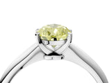 Silver Fancy Yellow Pear Cut Diamond Solitaire Engagement Ring with Classic Band and Four-Prong Setting_16