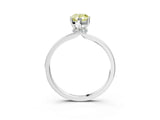 Silver Fancy Yellow Pear Cut Diamond Solitaire Ring with Classic Band and Four-Prong Setting_33