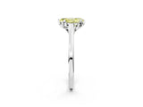Silver Fancy Yellow Pear Cut Diamond Solitaire Ring with Flower Prong Setting and Classic Band_14