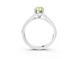 Silver Fancy Yellow Pear Cut Diamond Solitaire Ring with Pavé Band and Prong Setting_15