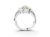Silver Fancy Yellow Pear Cut Halo Diamond Engagement Ring with Pave Split Shank and Four-Prong Setting_39