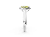 Silver Fancy Yellow Pear  Cut Halo Solitaire Engagement Ring with Square Band and Four-Prong Setting_14