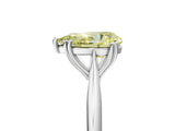 Silver Fancy Yellow Pear Cut Solitaire Diamond Ring with Six-Prong Setting and Classic Band_31