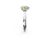 Silver Fancy Yellow Pear  Cut Solitaire Engagement Ring with Tapered Band and Four-Prong Setting 3